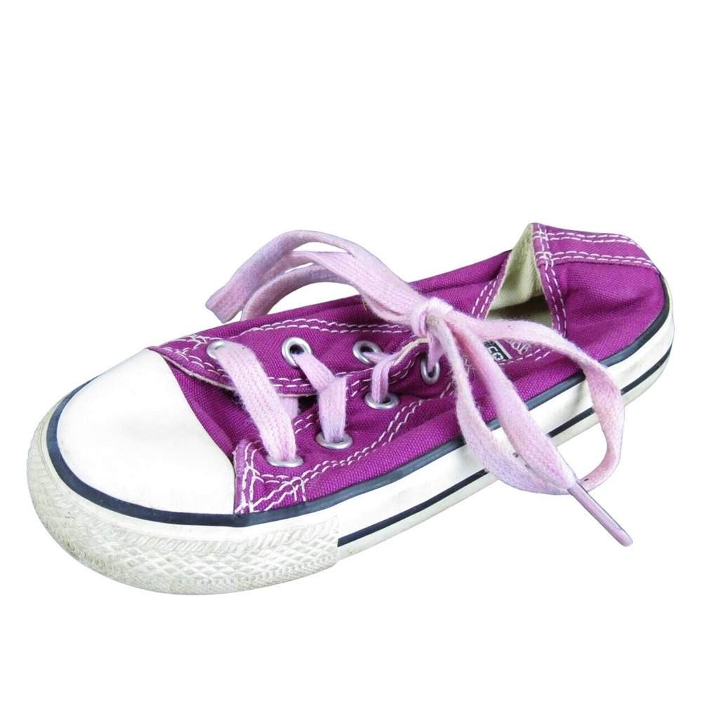 Converse Girls Sneaker Low Top Sz T 9 Medium Purple Fabric Lace Up
